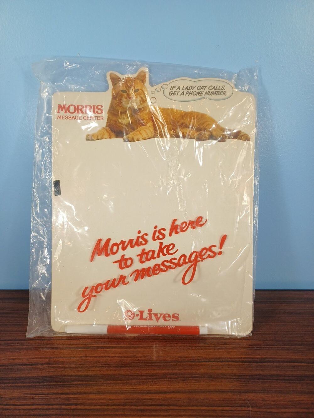 Vintage 1980 Morris The Cat Message Board New 9 - Lives Kitty 9 × 11 Happy Fun
